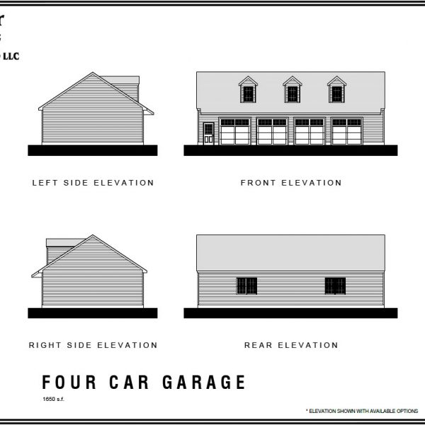 Four Car Garage 1650SF | Meyer Home Sales LLC Custom Homes and Additions