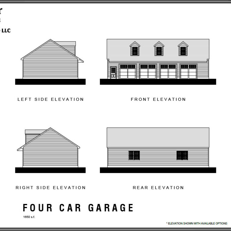 Four Car Garage 1650SF | Meyer Home Sales LLC Custom Homes and Additions