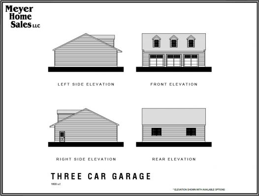 Three Car Garage 1600SF | Meyer Home Sales LLC Custom Homes and Additions