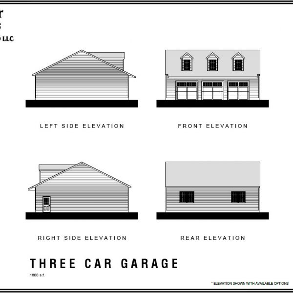 Three Car Garage 1600SF | Meyer Home Sales LLC Custom Homes and Additions