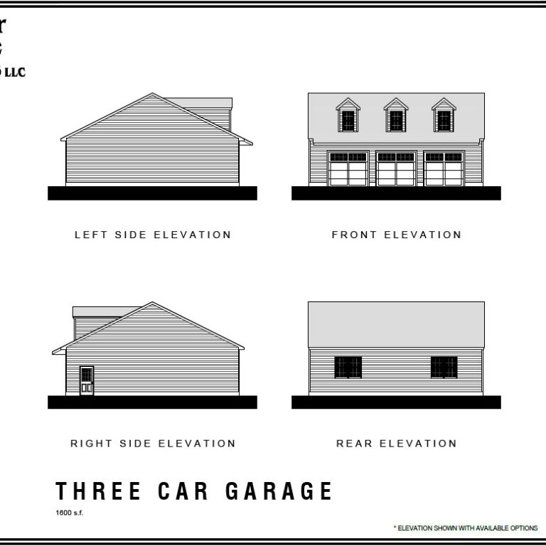 Three Car Garage 1600SF | Meyer Home Sales LLC Custom Homes and Additions
